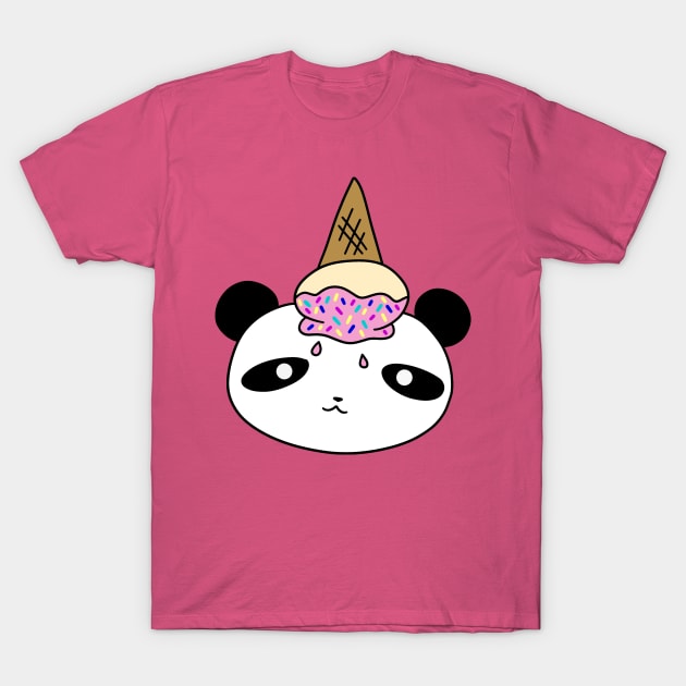 Upside Down Icecream Panda Face T-Shirt by saradaboru